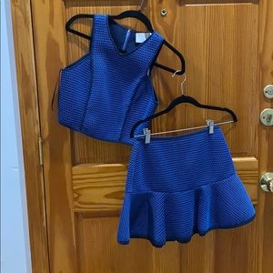 J.O.A crop top with matching mini skirt